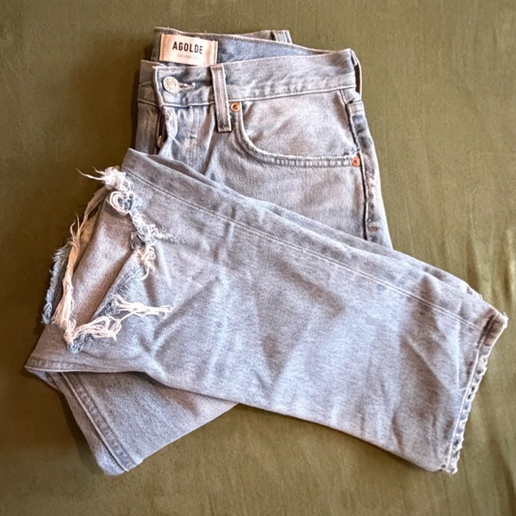 Agolde Riley High Rise Straight Crop in Clear Skies - Picture 9 of 10